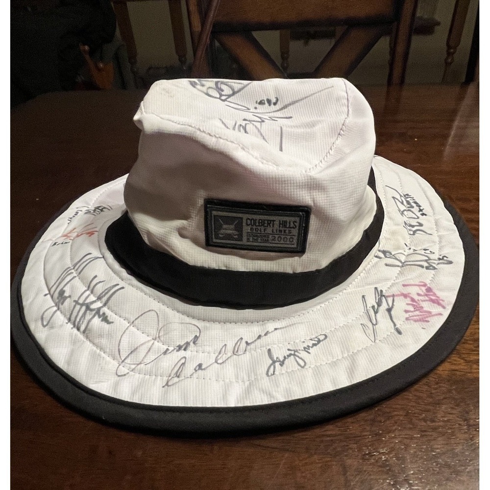 Colbert Hills Golf Hat Autographed Multi-Signed - Stenson, Furyk, Leonard